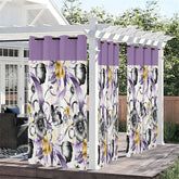 Lofaris Floral Ribbon Waterproof Printed Outdoor Curtains