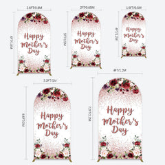 Lofaris Floral Rose Gold Glitter Mothers Day Arch Backdrop