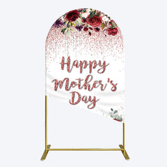 Lofaris Floral Rose Gold Glitter Mothers Day Arch Backdrop