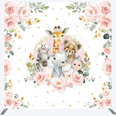 Lofaris Floral Safari Animals Baby Shower Pillow Case Backdrop