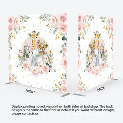 Lofaris Floral Safari Animals Baby Shower Pillow Case Backdrop