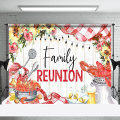 Lofaris Floral Seafood Beer Wood Grain Family Reunion Backdrop