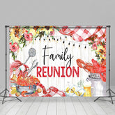 Lofaris Floral Seafood Beer Wood Grain Family Reunion Backdrop