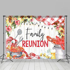 Lofaris Floral Seafood Beer Wood Grain Family Reunion Backdrop