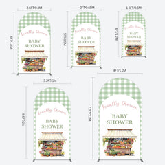 Lofaris Floral Shelf Locally Grown Green Plaid Arch Backdrop