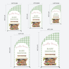 Lofaris Floral Shelf Locally Grown Green Plaid Half Moon Arch Backdrop