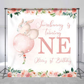 Lofaris Floral Somebunny Custom Name 1st Birthday Backdrop