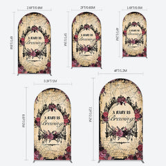 Lofaris Floral Spider Halloween Baby Shower Arch Backdrop