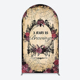 Lofaris Floral Spider Halloween Baby Shower Arch Backdrop