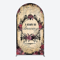 Lofaris Floral Spider Halloween Baby Shower Arch Backdrop