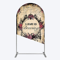 Lofaris Floral Spider Halloween Baby Shower Arch Backdrop