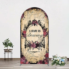 Lofaris Floral Spider Halloween Baby Shower Arch Backdrop