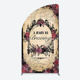 Lofaris Floral Spider Halloween Baby Shower Half Moon Arch Backdrop