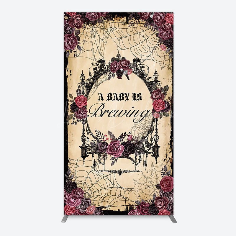 Lofaris Floral Spider Halloween Baby Shower Rectangle Backdrop