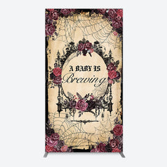 Lofaris Floral Spider Halloween Baby Shower Rectangle Backdrop