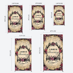 Lofaris Floral Spider Halloween Baby Shower Rectangle Backdrop
