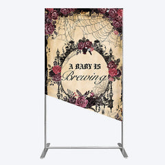 Lofaris Floral Spider Halloween Baby Shower Rectangle Backdrop