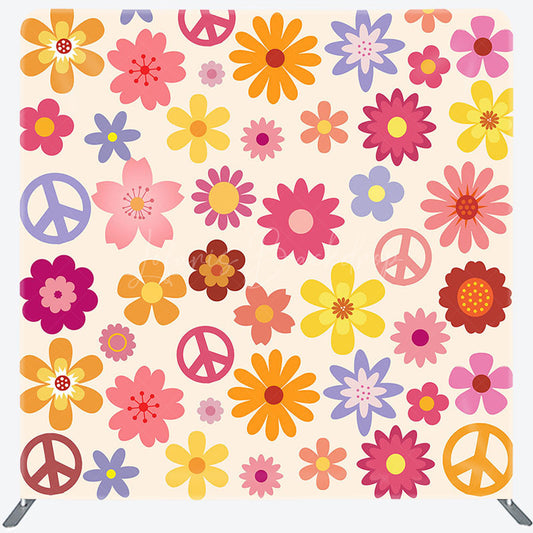 Lofaris Floral Spring Color Pattern Square Tension Backdrop