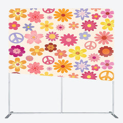 Lofaris Floral Spring Color Pattern Square Tension Backdrop