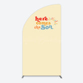 Lofaris Floral Spring Elegant Happy Birthday Half Moon Arch Backdrop