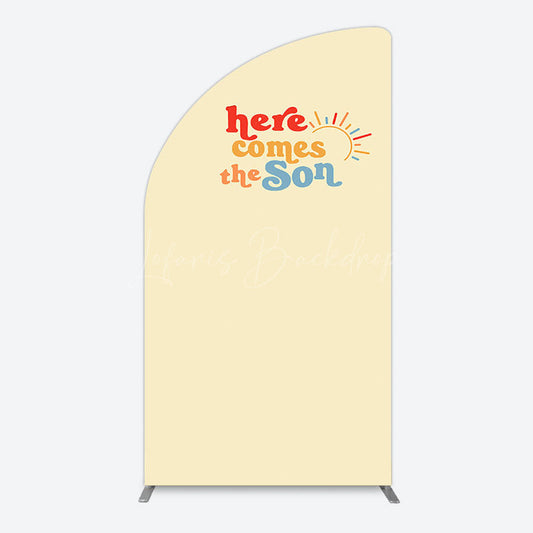 Lofaris Floral Spring Elegant Happy Birthday Half Moon Arch Backdrop