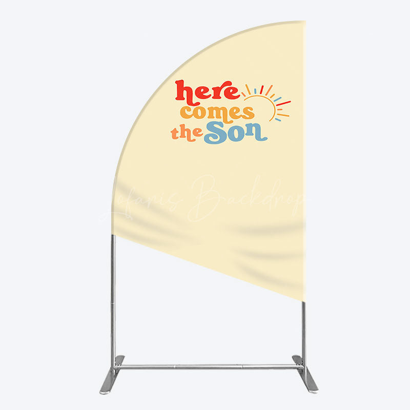Lofaris Floral Spring Elegant Happy Birthday Half Moon Arch Backdrop