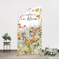 Lofaris Floral Spring Love In Bloom Wedding Half Moon Arch Backdrop
