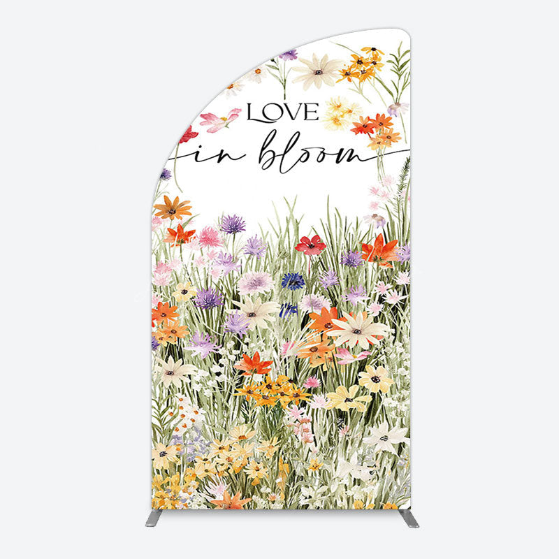 Lofaris Floral Spring Love In Bloom Wedding Half Moon Arch Backdrop