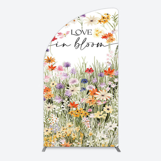 Lofaris Floral Spring Love In Bloom Wedding Half Moon Arch Backdrop