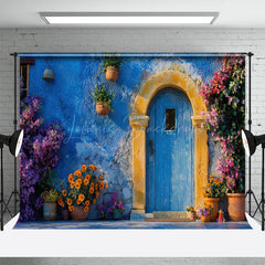 Lofaris Floral Stone Retro Wall Arch Door Spring Backdrop