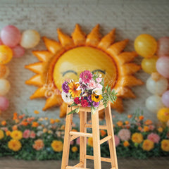 Lofaris Floral Sun Balloon Arch Sweet Cake Smash Backdrop