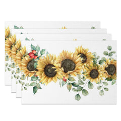 Lofaris Floral Sunflower Spring Fresh Set of 4 Placemats