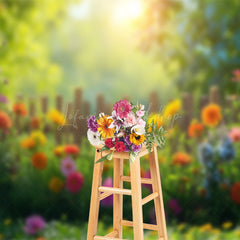 Lofaris Floral Sunshine Green Plant Garden Spring Backdrop