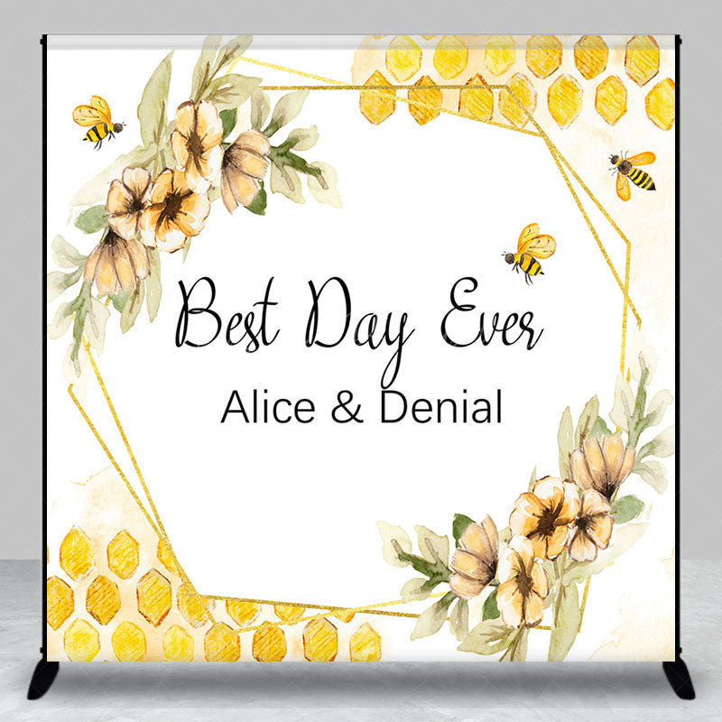 Lofaris Floral Sweet Best Day Ever Custom Wedding Backdrop