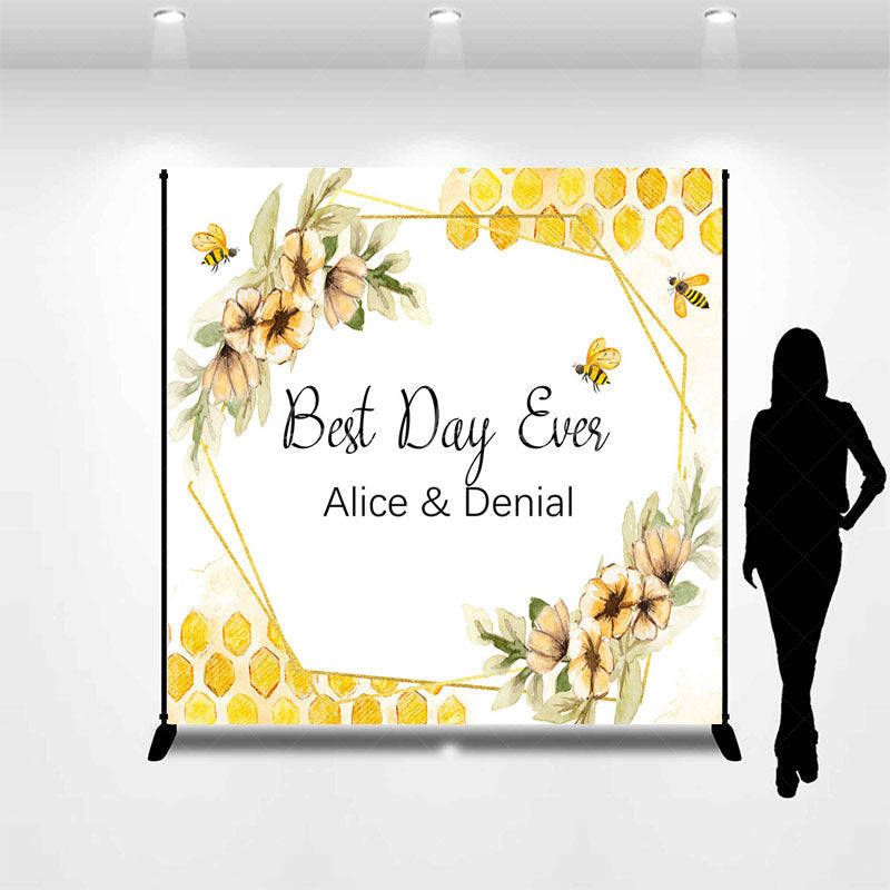 Lofaris Floral Sweet Best Day Ever Custom Wedding Backdrop