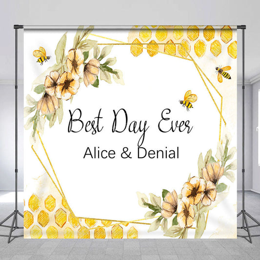 Lofaris Floral Sweet Best Day Ever Custom Wedding Backdrop