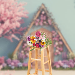 Lofaris Floral Sweet Cabin Spring Wedding Backdrop