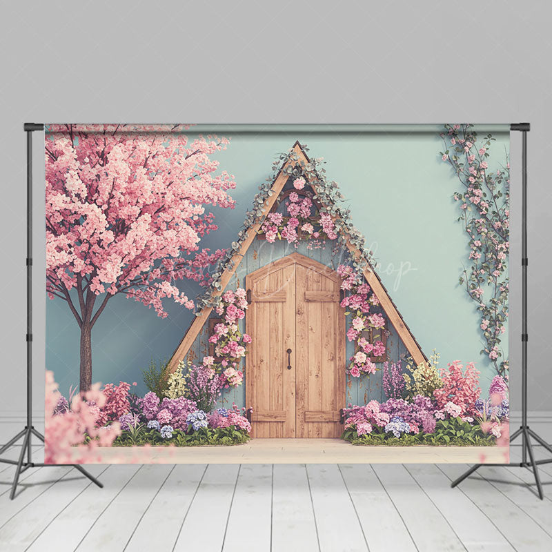 Lofaris Floral Sweet Cabin Spring Wedding Backdrop