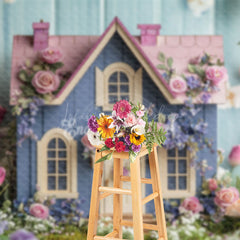 Lofaris Floral Sweet Fancy House Spring Photography Backdrop