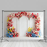 Lofaris Floral Sweet Pink Vibe Heart Arch Wedding Backdrop