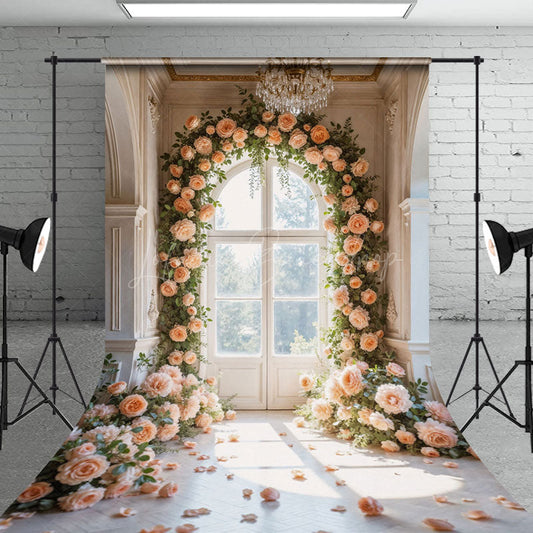 Lofaris Floral Sweet Pink Window Photography Backdrop