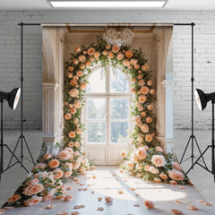 Lofaris Floral Sweet Pink Window Photography Backdrop