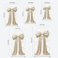 Lofaris Floral Sweet White Bow Happy Birthday Arch Backdrop