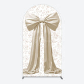 Lofaris Floral Sweet White Bow Happy Birthday Arch Backdrop