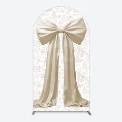 Lofaris Floral Sweet White Bow Happy Birthday Arch Backdrop