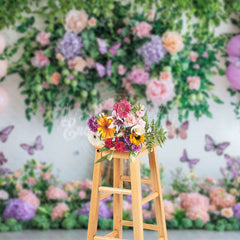 Lofaris Floral Tree Butterfly Balloon Cake Smash Backdrop