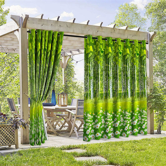 Lofaris Floral Tree Path Waterproof Printed Outdoor Curtains