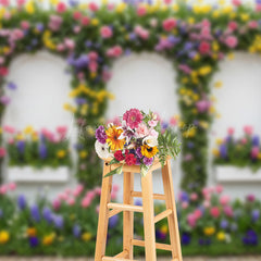 Lofaris Floral Triple Arch Doors Elegant Wedding Backdrop