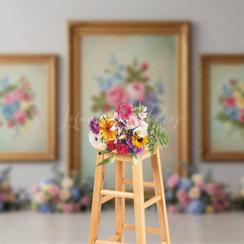 Lofaris Floral Triple Painting Elegant Sweet Wedding Backdrop