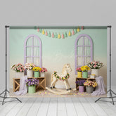 Lofaris Floral Trojan Sweet Fresh Color Cake Smash Backdrop